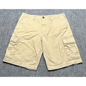 Eddie Bauer Shorts Mens 36‎ Khaki Legend Wash Cargo 100% Cotton Casual Chino